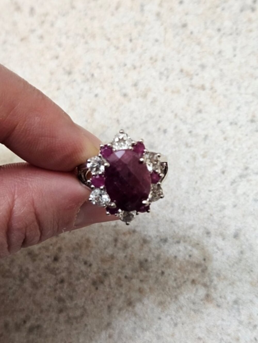 Elegant Corundum and Gemstone Ring-Size 7